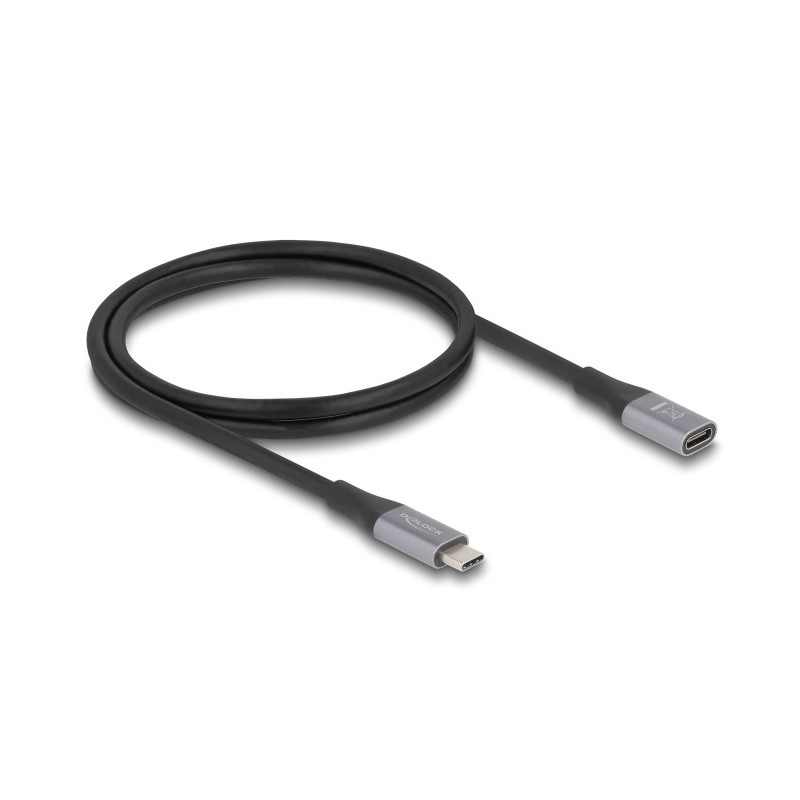 DeLOCK 81201 cavo USB USB4 Gen 2x2 1 m USB C Nero, Grigio