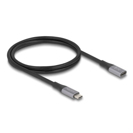 DeLOCK 81201 cavo USB USB4 Gen 2x2 1 m USB C Nero, Grigio