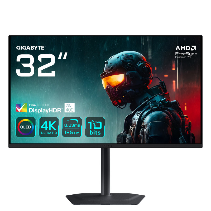 GIGABYTE MO32U 31,5" Monitor Gaming OLED 4K UHD - 3840 x 2160, 165Hz, 0.03ms, 250 cd m², Display HDR True Black 400, HDMI 2.1, GIGABYTE MO32U 31,5" Monitor Gaming OLED 4K UHD - 3840 x 2160, 165Hz, 0.03ms, 250 cd m², Display HDR True Black 400, HDMI 2.1,