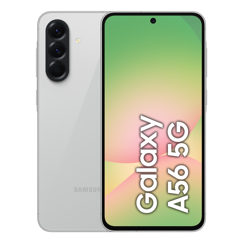 Samsung Galaxy A56 17 cm (6.7") Doppia SIM Android 15 5G USB tipo-C 8 GB 128 GB 5000 mAh Grigio chiaro Samsung Galaxy A56 17 cm (6.7") Doppia SIM Android 15 5G USB tipo-C 8 GB 128 GB 5000 mAh Grigio chiaro