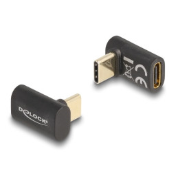 DeLOCK Adattatore USB 40 Gbps USB Type-C PD 3.0 100 W maschio per femmina con angolazione 8K 60 Hz