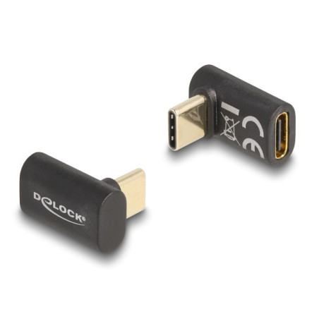 DeLOCK Adattatore USB 40 Gbps USB Type-C PD 3.0 100 W maschio per femmina con angolazione 8K 60 Hz