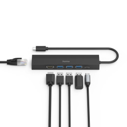 Hama 00200144 hub di interfaccia USB 3.2 Gen 1 (3.1 Gen 1) Type-C 5000 Mbit s Nero