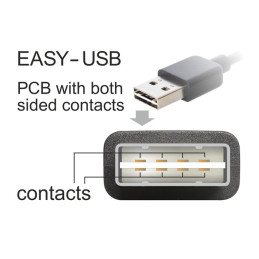 DeLOCK EASY-USB 2.0-A - USB 2.0 micro-B, 3m cavo USB USB A Micro-USB B Nero