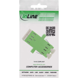 InLine Adattatore in fibra ottica Duplex LC LC SM ceramico verde con flangia