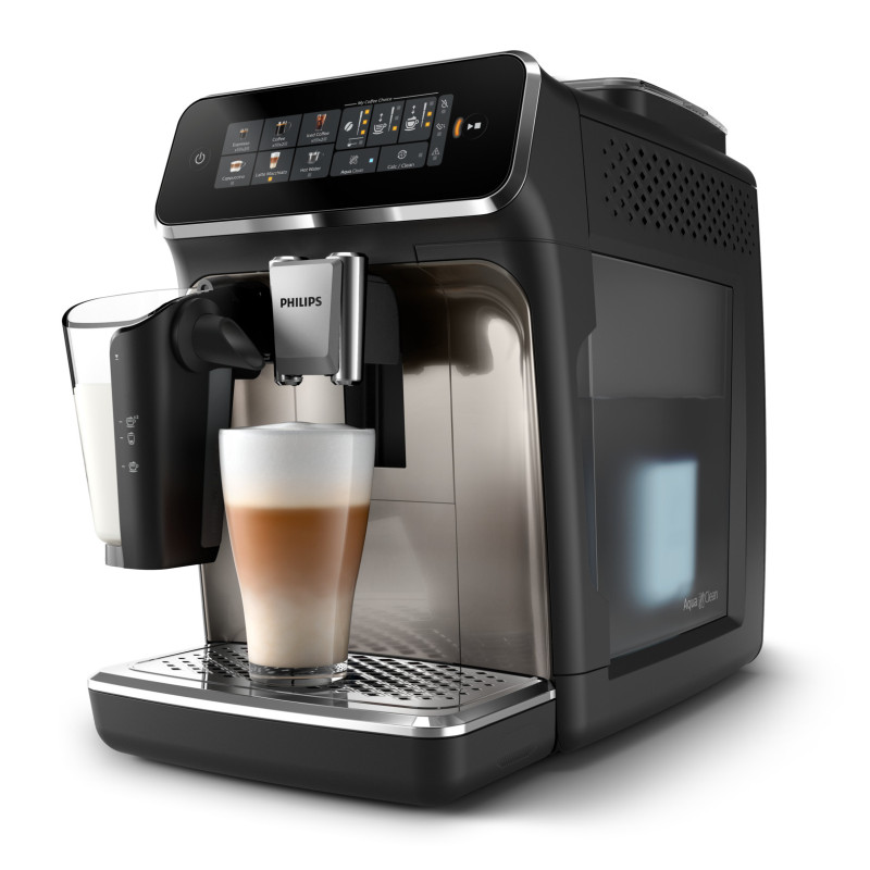 Philips Series 3300 LatteGo EP3347 90 Macchina da caffè automatica, 6 bevande, 1.8 L, cappuccinatore, macine in ceramica Philips Series 3300 LatteGo EP3347 90 Macchina da caffè automatica, 6 bevande, 1.8 L, cappuccinatore, macine in ceramica