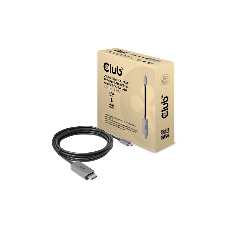 CLUB3D CAC-1587 adattatore per inversione del genere dei cavi USB Gen2 Type-C HDMI tipo A (Standard) Nero CLUB3D CAC-1587 adattatore per inversione del genere dei cavi USB Gen2 Type-C HDMI tipo A (Standard) Nero