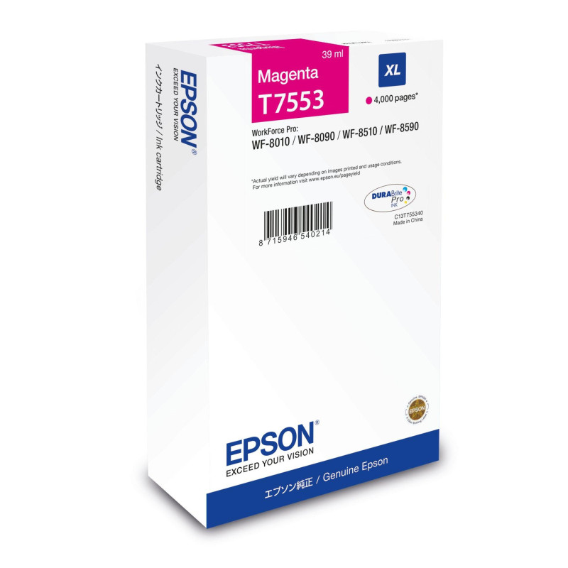 Epson C13T75534N cartuccia d'inchiostro 1 pz Originale Resa elevata (XL) Magenta Epson C13T75534N cartuccia d'inchiostro 1 pz Originale Resa elevata (XL) Magenta