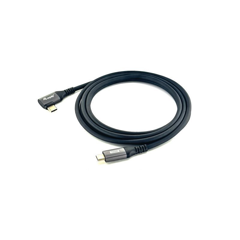 Equip 128891 Cavo USB 2.0 da C a C angolato a 90°, M M, 1,0 m, PD 100W, nero Equip 128891 Cavo USB 2.0 da C a C angolato a 90°, M M, 1,0 m, PD 100W, nero