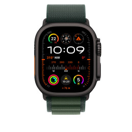 Apple Alpine Loop verde scuro (49 mm) - Small - Titanio nero
