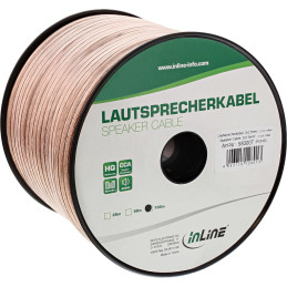 InLine Cavo per altoparlanti , 2x2,5mm², CCA, trasparente, 50m