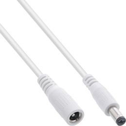 InLine Cavo di prolunga DC, maschio femmina 5,5x2,1mm, AWG24, bianco, 3m