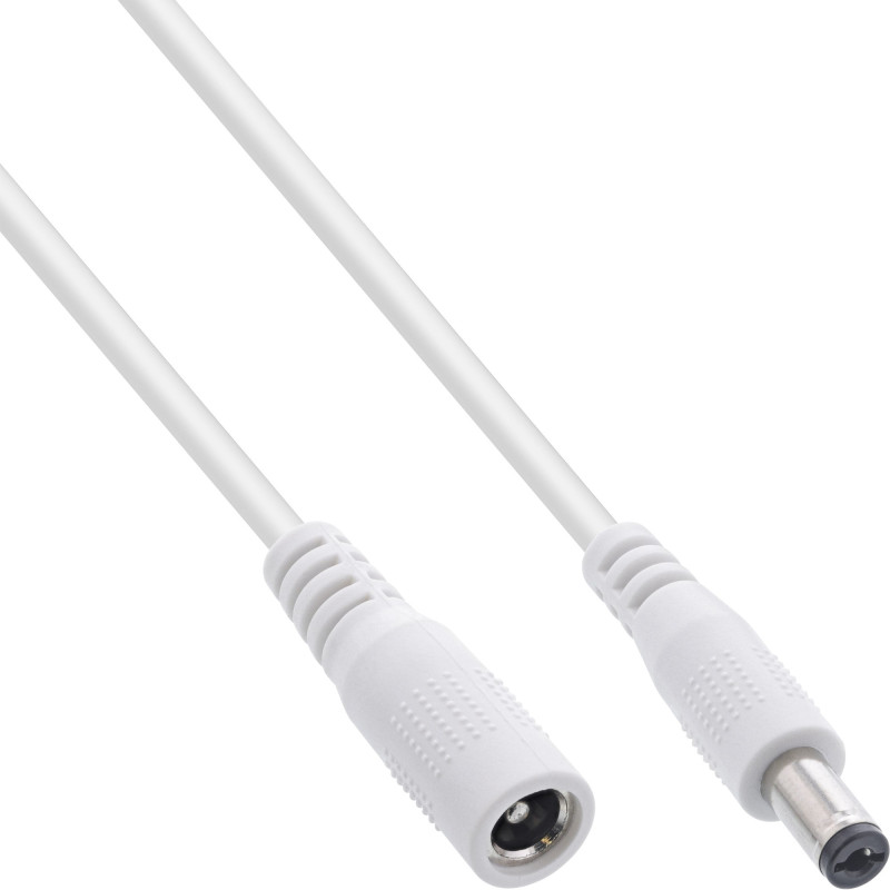 InLine Cavo di prolunga DC, maschio femmina 5,5x2,1mm, AWG24, bianco, 3m InLine Cavo di prolunga DC, maschio femmina 5,5x2,1mm, AWG24, bianco, 3m
