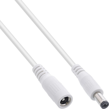 InLine Cavo di prolunga DC, maschio femmina 5,5x2,1mm, AWG24, bianco, 3m