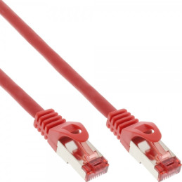 InLine Cavo patch Lan, S FTP(PiMf), Cat.6, 250MHz, CU, halogenf., rosso, 0,3m