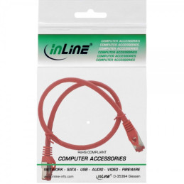 InLine Cavo patch Lan, S FTP(PiMf), Cat.6, 250MHz, CU, halogenf., rosso, 0,3m