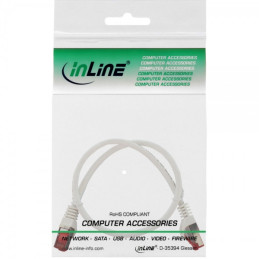 InLine Cavo patch Lan, S FTP(PiMf), Cat.6, 250MHz, CU, halogenf., bianco, 0,5m