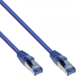 InLine Cavo patch Lan, S FTP(PiMf), Cat.6a, 500MHz, CU, halogenf., blu, 7,5m