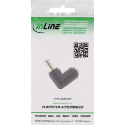 InLine DC Adapter, 5.5x2.5mm DC Plug male female angled