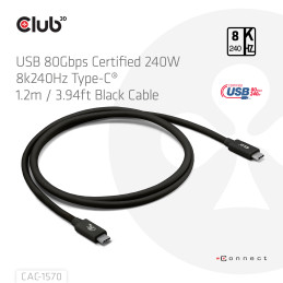 CLUB3D Kabel USB C zertifi. PD240W 4K540Hz 80Gbps 1.2m St St retail - Kabel - Digital Daten cavo USB
