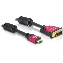 DeLOCK HDMI - DVI Cable 5.0m 5 m DVI-D Nero