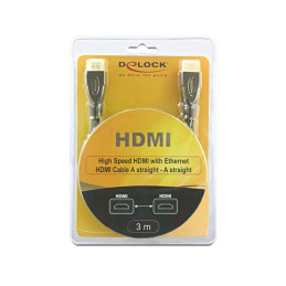DeLOCK 3m HDMI AM AM cavo HDMI HDMI tipo A (Standard) Nero