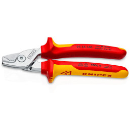 Knipex 95 16 160 tagliacavo e crimpatrice elettrici Rosso, Acciaio inox, Giallo Tagliacavo di alimentazione
