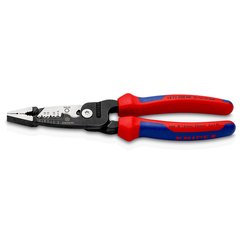 Knipex 13 72 200 ME pinza spellacavi Nero, Blu, Rosso, Acciaio inox Knipex 13 72 200 ME pinza spellacavi Nero, Blu, Rosso, Acciaio inox