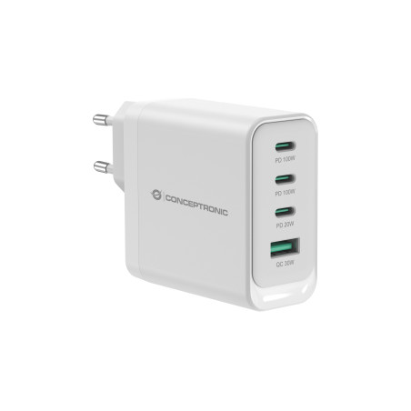 Conceptronic ALTHEA22W100 Caricabatterie per dispositivi mobili Universale Bianco AC Ricarica rapida Interno