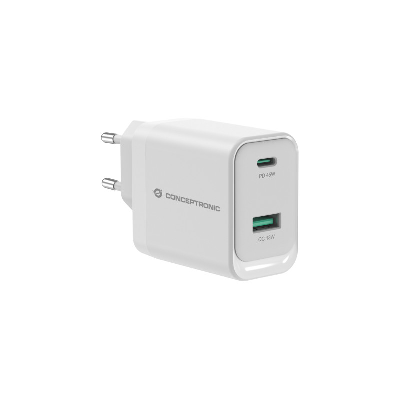 Conceptronic ALTHEA20W45 Caricabatterie per dispositivi mobili Universale Bianco AC Ricarica rapida Interno Conceptronic ALTHEA20W45 Caricabatterie per dispositivi mobili Universale Bianco AC Ricarica rapida Interno