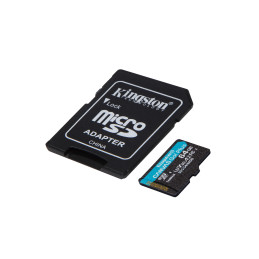 Kingston Technology Scheda microSDXC Canvas Go Plus Gen4 200MB s A2 U3 V30 da 64 GB + adattatore