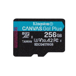 Kingston Technology Scheda microSDXC Canvas Go Plus Gen4 200MB s A2 U3 V30 da 256 GB + adattatore