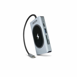 DICOTA D32059 hub di interfaccia USB tipo-C Nero, Argento