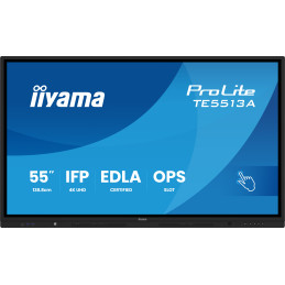 iiyama TE5513A-B1AG visualizzatore di messaggi Pannello piatto interattivo 138,7 cm (54.6") Wi-Fi 450 cd m² 4K Ultra HD Nero
