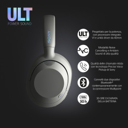 Sony ULT WEAR - Cuffie Bluetooth Wireless con ULT POWER SOUND, bassi profondi, Noise Cancelling, ottima qualità delle chiamate,