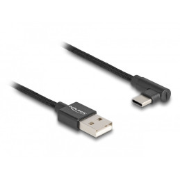 DeLOCK Cavo USB 2.0 Tipo-A maschio per USB Type-C maschio nero con angolazione da 1 m