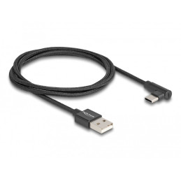 DeLOCK Cavo USB 2.0 Tipo-A maschio per USB Type-C maschio nero con angolazione da 1 m