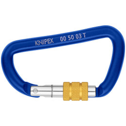 Knipex 00 50 03 T BK moschettone da scalata Moschettone di blocco A forma di D Alluminio Blu 2 pz