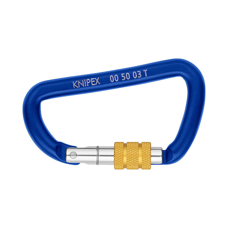 Knipex 00 50 03 T BK moschettone da scalata Moschettone di blocco A forma di D Alluminio Blu 2 pz Knipex 00 50 03 T BK moschettone da scalata Moschettone di blocco A forma di D Alluminio Blu 2 pz