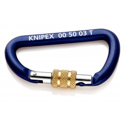 Knipex 00 50 03 T BK moschettone da scalata Moschettone di blocco A forma di D Alluminio Blu 2 pz