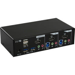InLine KVM Switch, 2 porte, USB 3.0 HDMI Audio, FullHD, Hub 2x USB 3.0