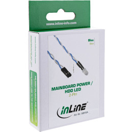 InLine HDD LED di alimentazione per collegamento scheda madre, blu, 5 mm, 0,8 m