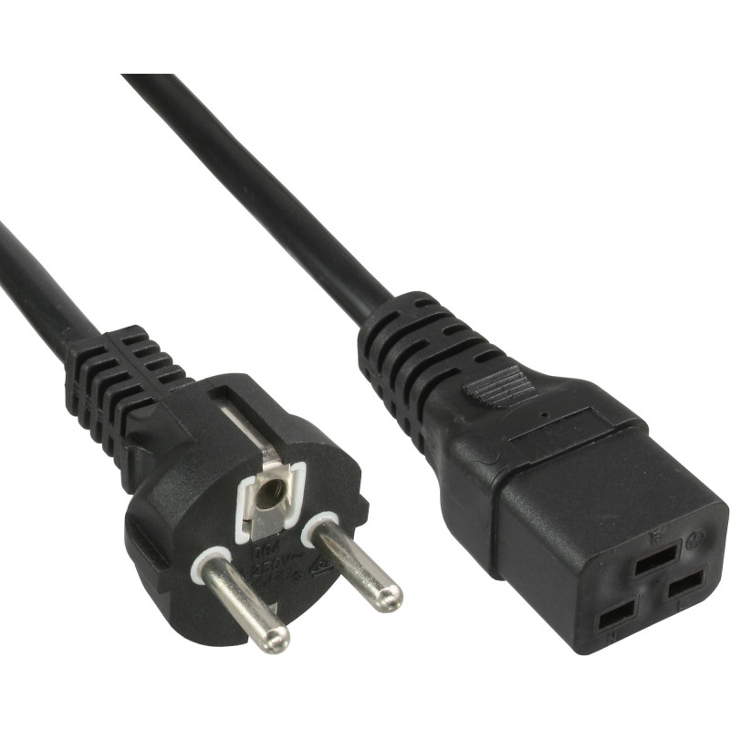 InLine Cavo alimentazione spina Shu.cko presa C19, nero, 3m InLine Cavo alimentazione spina Shu.cko presa C19, nero, 3m