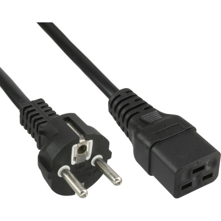 InLine Cavo alimentazione spina Shu.cko presa C19, nero, 3m