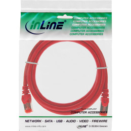 InLine Cavo patch Lan, S FTP (PiMf), Cat.6, 250Mhz, PVC, CCA, rosso, 1m