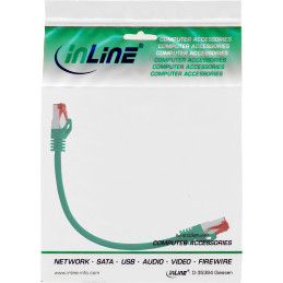 InLine Cavo patch Lan, S FTP (PiMf), Cat.6, 250Mhz, PVC, CCA, verde, 0,25m