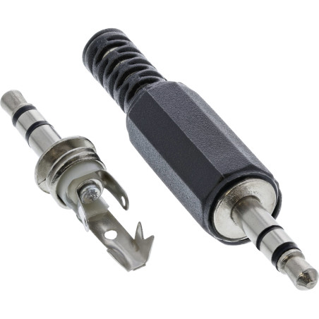 InLine Spina Jack 3,5mm stereo volante 3poli a saldare con passacavo