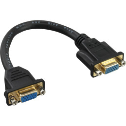 InLine Cavo VGA F-F, 15pin., per installazione, dorato, nero, 0,2m