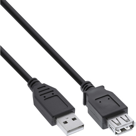 InLine Cavo USB 2.0 A maschio   A femmina, prolunga, nero, 0,5m