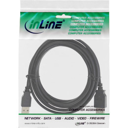 InLine Cavo USB 2.0 A maschio   A femmina, prolunga, nero, 0,5m